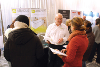 group discussing Abacus baths